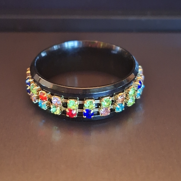 Spinner Black Stainless Steel Ring - Picture 1 of 4